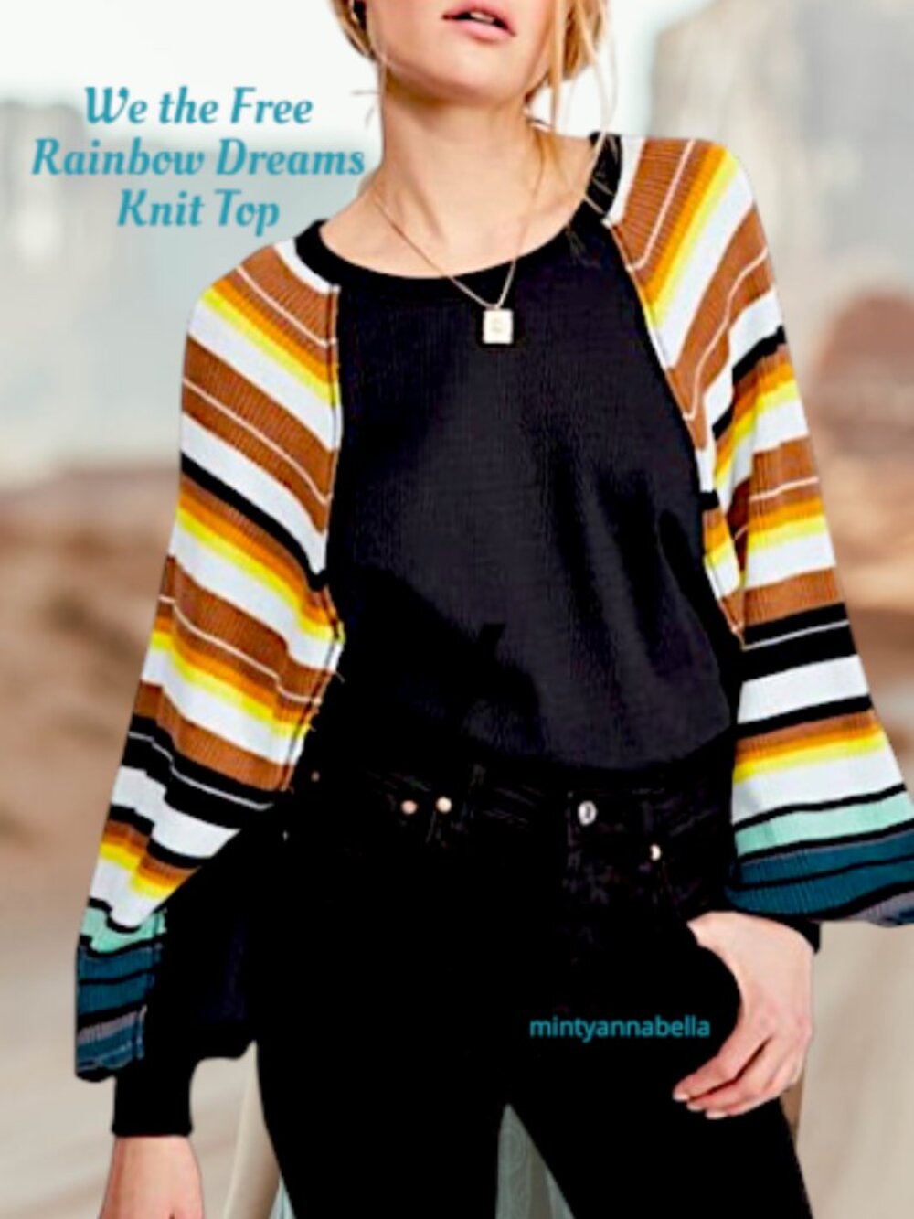 We the Free Rainbow Dreams Knit Top